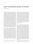 Research paper thumbnail of PREPRINT: Jouer en pensent, penser en jouant. Théâtre/Public 238 (2021), 32-36