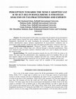 Research paper thumbnail of PERCEPTION TOWARDS THE NEWLY ADOPTED VAT & SD ACT 2012 IN BANGLADESH: A STRATEGIC ANALYSIS ON TAX PRACTITIONERS AND EXPERTS