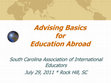 Research paper thumbnail of Advising Basics for Education Abroad