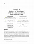 Research paper thumbnail of Routes of Synthesis and Characterizations of Nanoparticles