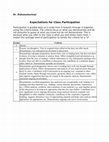 Research paper thumbnail of Expectations for Class Participation