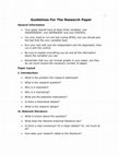 Research paper thumbnail of Guidelines For The Research Paper