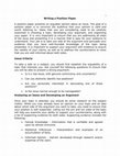 Research paper thumbnail of Writing a Position Paper