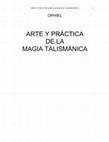 Research paper thumbnail of ARTE Y PRÁCTICA DE LA MAGIA TALISMANICA