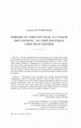 Research paper thumbnail of "Forger un vers nouveau à l'usage des Anciens : le vers politique chez Jean Tzetzès" - Revue des Études grecques 2020/2, p. 449-475