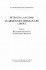 Research paper thumbnail of Stephanus Langton, Quaestiones theologiae. Liber I  