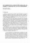 Research paper thumbnail of El Flamenco en la Educación Andaluza: Un Ejemplo a Seguir por la Jota Aragonesa