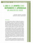 Research paper thumbnail of El uso de los apuntes como instrumento de aprendizaje: un análisis de casos en estudiantes de Psicología.