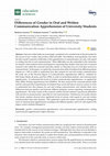 Research paper thumbnail of Differences of Gender in Oral and Written Communication Apprehension of University Students