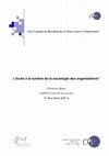 Research paper thumbnail of L'école à la lumière de la sociologie des organisations