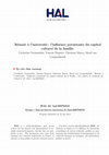 Research paper thumbnail of Réussir à l'université : l'influence persistante du capital culturel de la famille