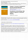 Research paper thumbnail of Introduction to the sub-issue 'New modes of regulation of education systems'