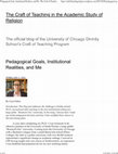 Research paper thumbnail of "Pedagogical Goals, Institutional Realities, and Me"