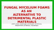 Research paper thumbnail of Fungal mycelium foams as an alternative to detrimental plastic materials