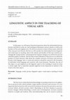 Research paper thumbnail of Linguistic Aspect in the Teaching of Visual Arts