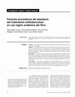 Research paper thumbnail of Factores pron�sticos del abandono del tratamiento antituberculoso en una regi�n end�mica del Per�