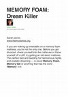 Research paper thumbnail of MEMORY FOAM: Dream Killer