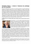 Research paper thumbnail of Christian Maroy : L'école à l'épreuve du pilotage par les résultats