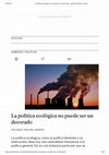 Research paper thumbnail of La política ecológica no puede ser un decorado - Jacobin América Latina