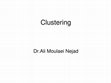 Research paper thumbnail of Clustering