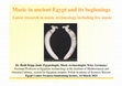 Research paper thumbnail of 14 March 2021 19:00 CET Music in ancient Egypt and its beginnings - Latest research in music archaeology (lecture including live musical performance)