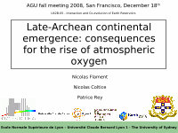 Research paper thumbnail of Late-Archean continental emergence: consequences for the rise of atmospheric oxygen