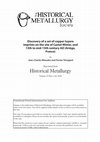 Research paper thumbnail of Discovery of a set of copper tuyere imprints on the site of Castel-Minier, end 13th to mid-15th century AD (Ariège, France)