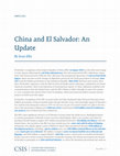 Research paper thumbnail of China and El Salvador An Update