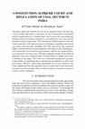 Research paper thumbnail of Constitution, Supreme Court and Regulation of Coal Sector in India