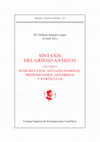 Research paper thumbnail of Sintaxis del griego antiguo (2 vols.), Madrid, CSIC, Manuales y Anejos de Emérita, 2020.