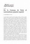 Research paper thumbnail of De la Comuna de París al cantonalismo popular español