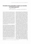 Research paper thumbnail of Formation and composition of glass as a function of firing temperature (Shugar & Rehren 2002, GT 43C)