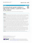 Research paper thumbnail of Preventing female genital mutilation in high income countries: a systematic review of the evidence