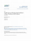 Research paper thumbnail of Health impacts of female genital mutilation/cutting: A synthesis of the evidence