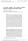 Research paper thumbnail of La liaison variable : des manuels scolaires japonais au jugement de locuteurs natifs