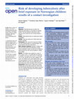 Research paper thumbnail of Risk of developing tuberculosis after brief exposure in Norwegian children: results of a contact investigation