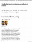 Research paper thumbnail of "Experiments in Social Learning"