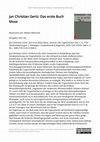 Research paper thumbnail of (Review of) Jan Christian Gertz: Das erste Buch Mose. Genesis: Die Urgeschichte Gen 1–11 (ATD), Göttingen 2018, in: AfeT Rezensionen, https://rezensionen.afet.de/?p=1187