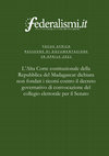 Research paper thumbnail of L’Alta Corte costituzionale della Repubblica del Madagascar dichiara non fondati i ricorsi contro il decreto governativo di convocazione del collegio elettorale per il Senato