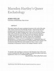 Research paper thumbnail of Marsden Hartley's Queer Eschatology