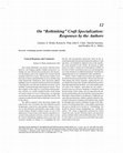 Research paper thumbnail of On “Rethinking” Craft Specialization: Responses by the Authors