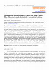 Research paper thumbnail of Voltammetric Determination of α-Lipoic Acid using Carbon Fiber Microelectrode in Acetic Acid – Acetonitrile Solutions