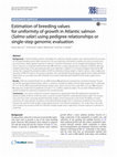 Research paper thumbnail of Estimation of breeding values for uniformity of growth in Atlantic salmon (Salmo salar) using pedigree relationships or single-step genomic evaluation