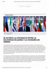 Research paper thumbnail of Se acorta la distancia entre la Eslovenia de Janša y la Hungría de Orbán - Agenda Pública