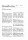 Research paper thumbnail of Heat recovery in the textile dyeing and finishing industry: lessons from developing economies