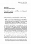 Research paper thumbnail of Wyobraźnia twórcza – o źródłach teoretyzowania w nauce o polityce