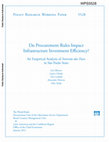 Research paper thumbnail of Do procurement rules impact infrastructure investment efficiency ? an empirical analysis of inversao das fases in Sao Paulo state