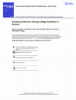 Research paper thumbnail of Anxiety predictors among college students in Kosovo