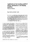 Research paper thumbnail of Application of the translog model of energy substitution to developing countries : The case of Korea