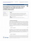 Research paper thumbnail of Generalizations of Zygmund-type integral inequalities for the polar derivative of a complex polynomial